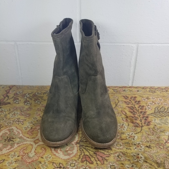 J. CREW Langston khaki suede mid calf boots - Picture 3 of 11